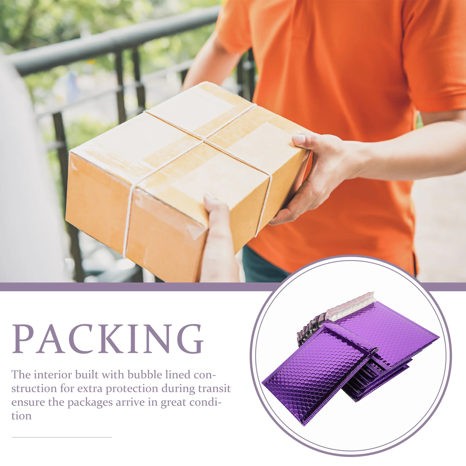 Enveloppes à bulles professionnelles multifonctions, 10 pièces, auto-scellantes, expédition rembourrée, sacs de protection, enveloppes à bulles violettes