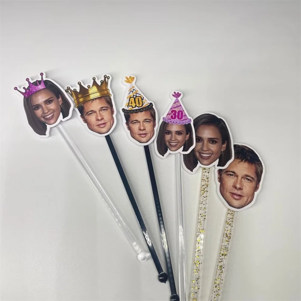 Personalized Face Drink Stirrers, Party Decor, face drink stirrer, bachelo, bridal, Groom, Engagement, 21st, 40th, 50th, 60th,