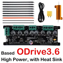 Based ODrive3.6 FOC BLDC AGV CNC Servo Dual Motor Controller High Power Development Board, ODESC with Heat Sink Drive Board