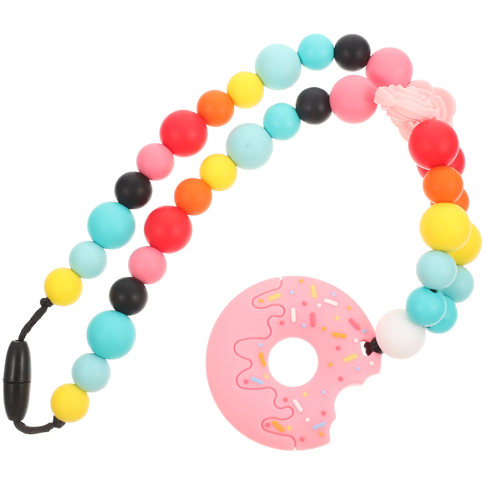 Collar de dentición para bebé, Molar de silicona para masticar para niños pequeños, rechinar los dientes, agarrar sensorial para bebé, niña y niño, baba