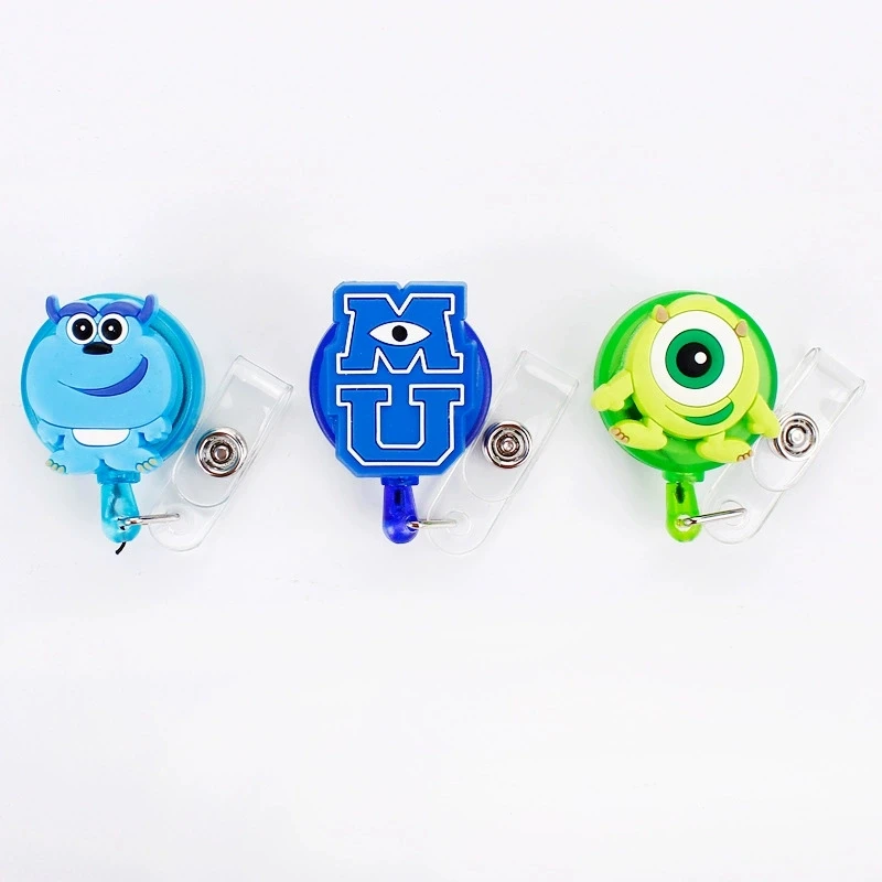 Cute Monsters University ID Card Holder Scalable Toggle Clip Employee Card Nurse Chest Card Student Bus Card Holder