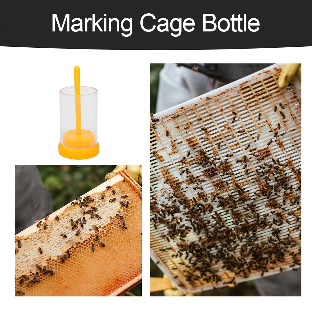 

Bee Queen Marker Bottle Yellow Plastic Plunger For Beekeeping Queen Identification Beekeeper Tools Equipment Accessories