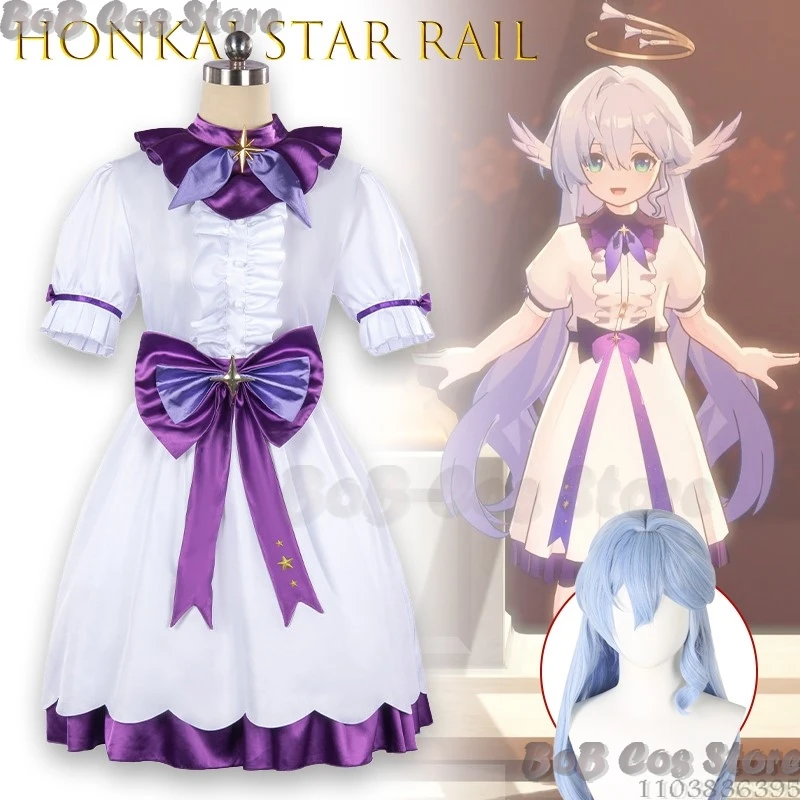 

Honkai Star Rail Robin Sunday Young Косплей Аниме Наряд Платья Парик Униформа для ролевых игр Полный комплект Женский карнавальный наряд для девочек Вечеринка