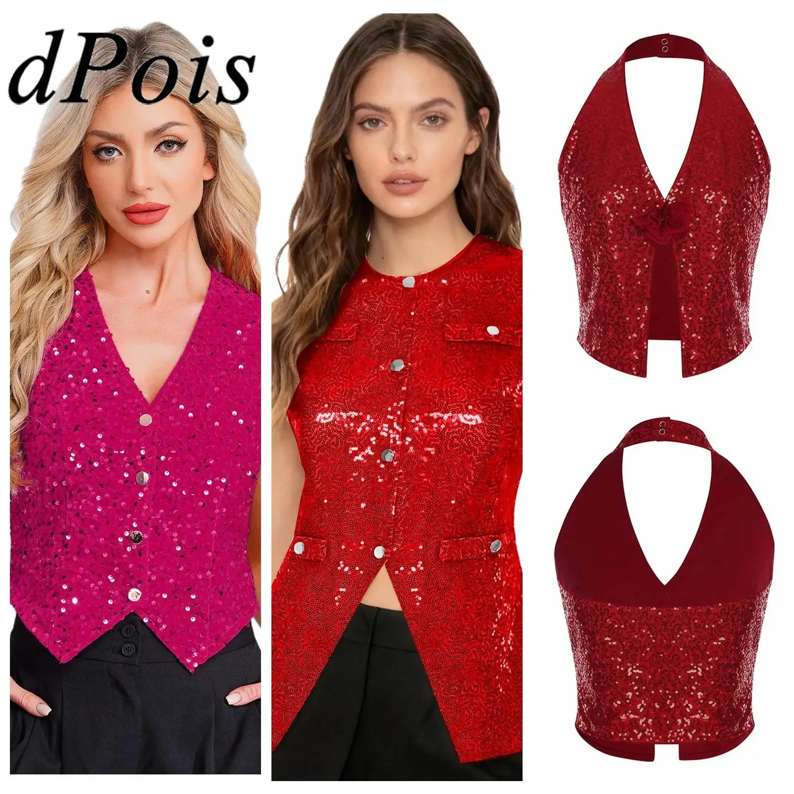 

Женская модная куртка без рукавов, жилеты с блестками, костюм для диско-джазового танца, блестящий жилет, музыкальный фестиваль, вечеринка, сценическая танцевальная одежда