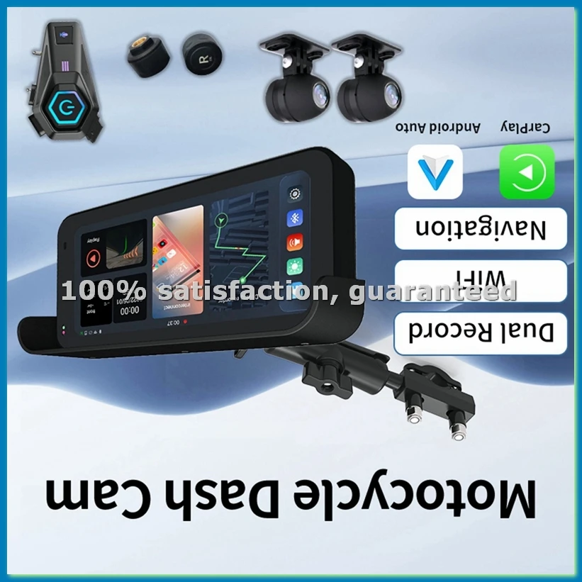 

MG600 6.25inch Display Motorcycle Navigator GPS WiFi Wireless CarPlay Android Auto Screen Dual Camera Tire Pressure Kits-A68X