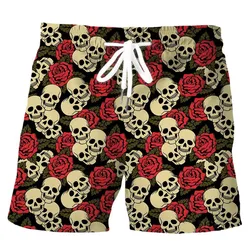 Summer Fashion Skull Pattern Shorts Casual Men's 3D Printed Beach Summer Surfing and Swimming Shorts Men's Outdoor Shorts