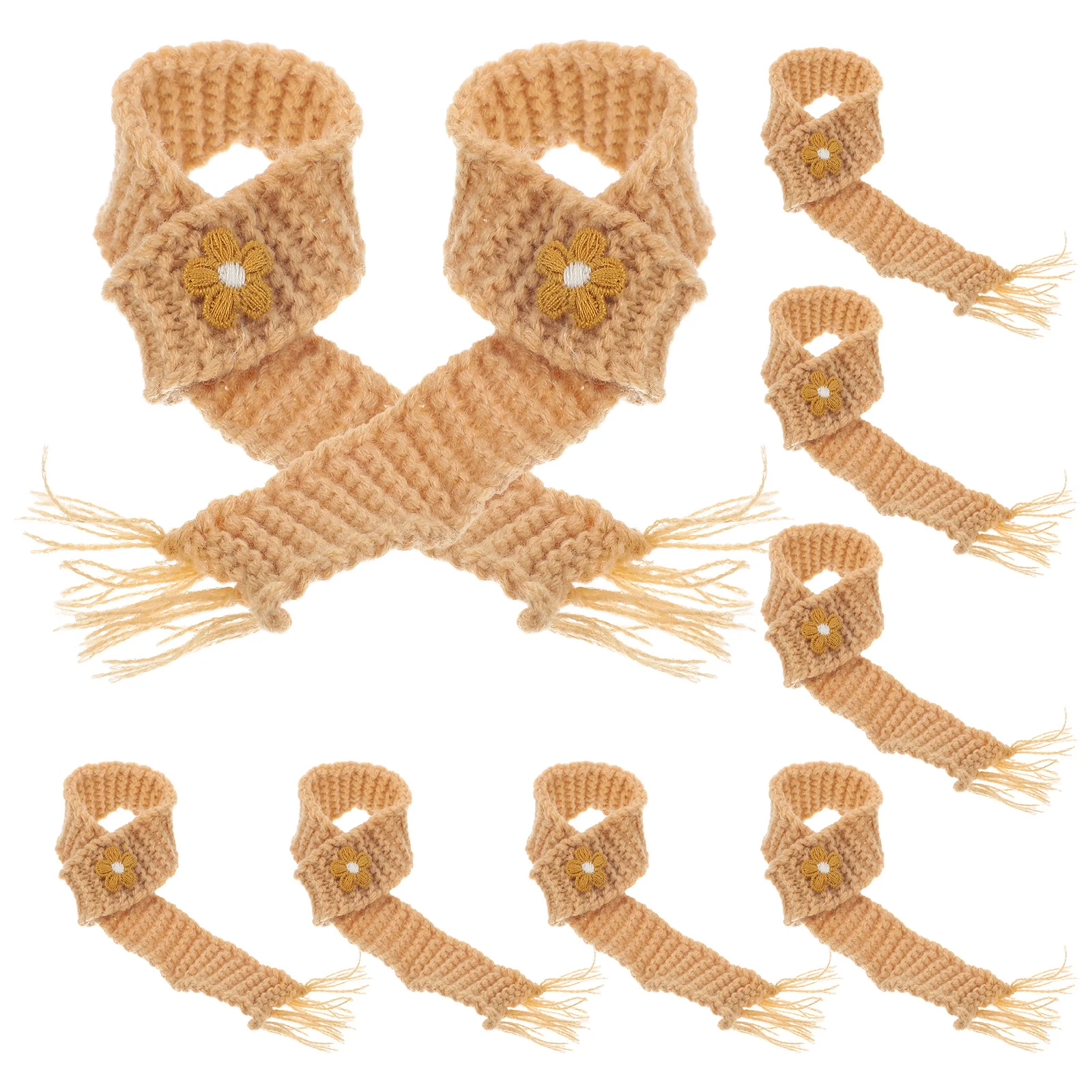 10 قطعة وشاح صوف صغير محبوك قابل للتعديل لتقوم بها بنفسك زجاجة مصاصة شرب الديكور () ملحقات المنزل المشروبات