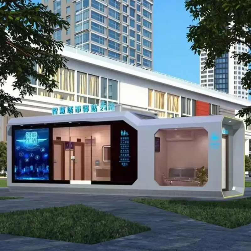 Customized Siomatic Modern Design Four-Unit Intelligent Mobile Public Toilet Environmentally Friendly Portable Steel Structure f