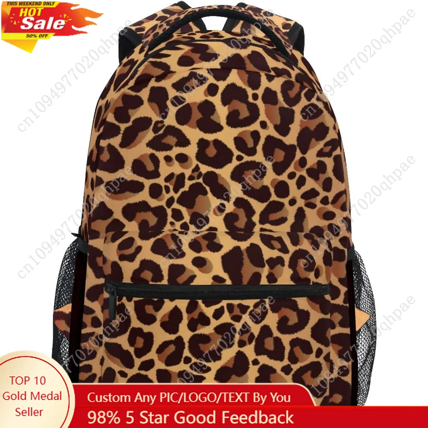 

AUUXVA Animal Leopard Print Backpack College School Book Shoulder Bag Travel Daypack for Boys Girls Man Woman