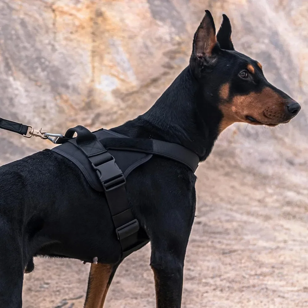 No-Pull Tactical Dog Harness, Adjustable Heavy Duty Military Dog Vest with Handle, Reflective Working Dog Harness for Large Dogs