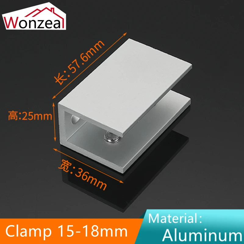 Silver Glass Clamp Clip Square For 15-18mm #Lj69Vu6018 Plated Brackets Bathroom Glass Shelf Corner Bracket Furniture Hardware