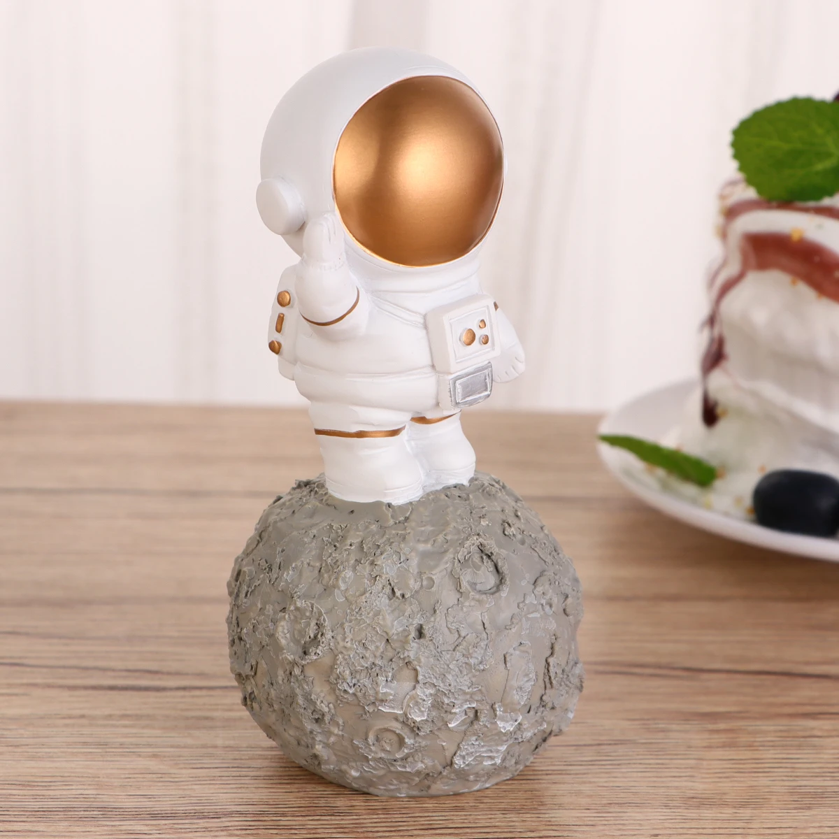 

Astronaut Ornaments Space Party Cake Topper Desktop Figures Planet Decorations Birthday