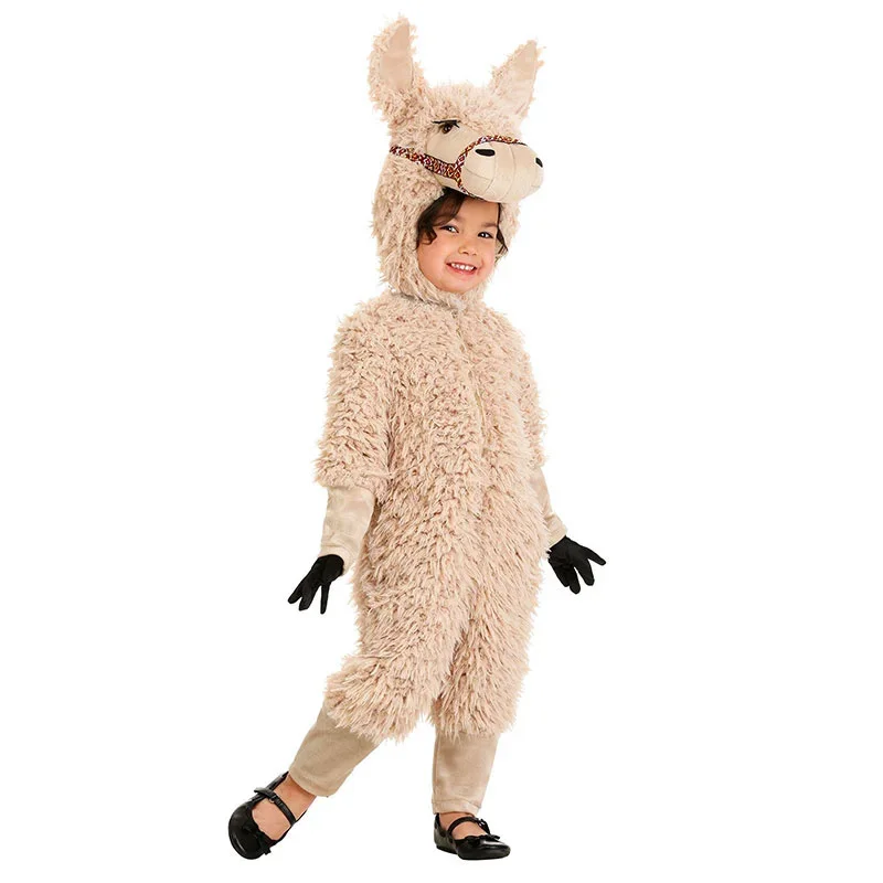 Halloween Cosplay Adult Kids Animals Flames Costume Alpacas Costume Llama Jumpsuit Baby Alpacos Jumpsuit Clothing