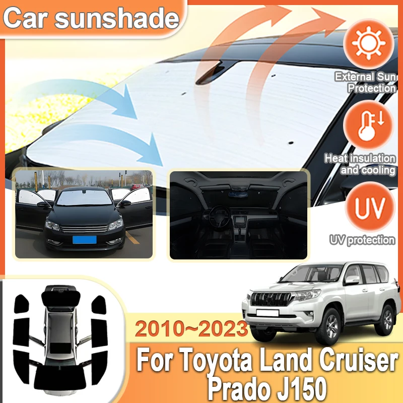 Full Car Covers Sun Visors For Toyota Land Cruiser Prado J150 MK4 Accessories 2010~2023 Reflector Shade Sun Visor Sunscreen Tool