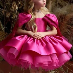 Girls Vintage Barbie Tutu Princess Dresses Elegant Girls Bow Birthday Party Dress Kids Ballet Formal Clothes Children New Wear