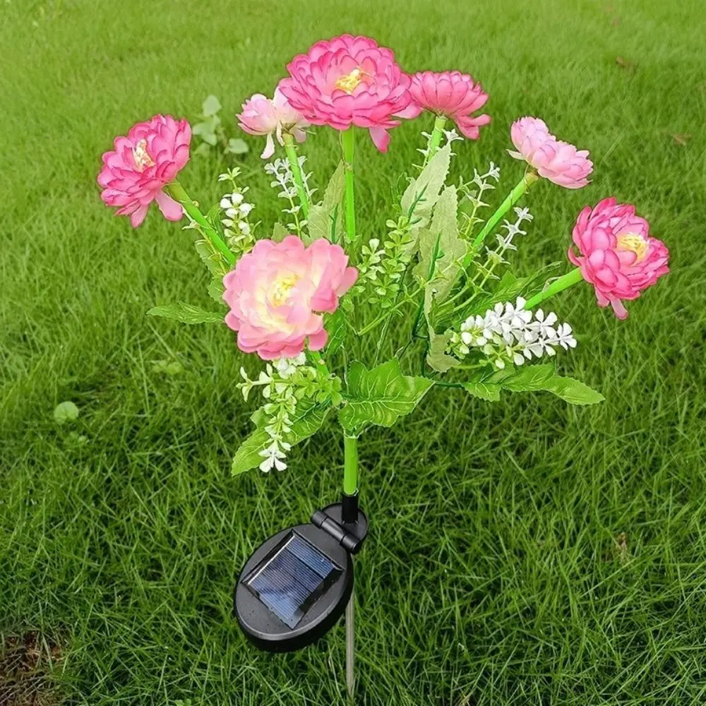 

7 Heads LED Snow Lotus Lights Colorful Waterproof Solar Lotus Flower Lights Solar Powered Decorative Outdoor Solar Lights Patio