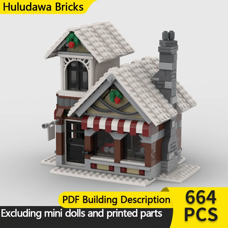 

City Street View Model MOC Building Bricks Winter Village Toy Store Modular Technology Children Holiday Gifts Assemble Toys Suit