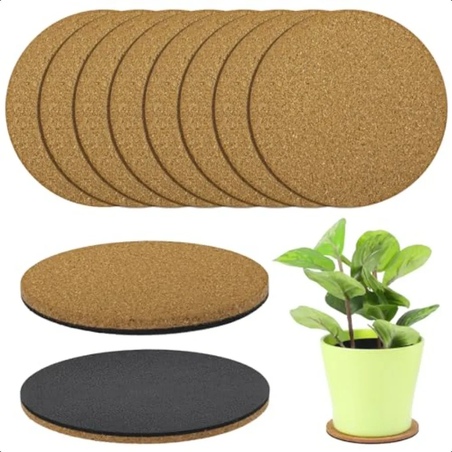 10 قطع من قواعد الأكواب والصحون المصنوعة من الفلين مقاس 4 بوصات تحافظ على العدادات والأرضيات نظيفة وجافة #1