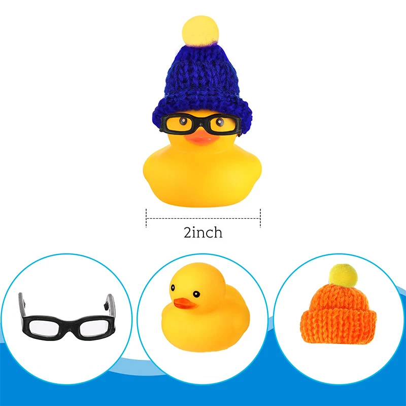 10-100pcs Mini Rubber Ducks with Sunglasses Hats Cruise Rubber Ducks in Bulk Gift Small Bathtub Toy for Party Favor
