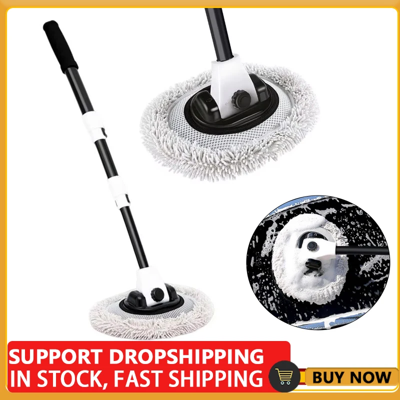 Car Brushes For Washing Car Brushes With 3 Section Telescopic Rod Design Rv Wash Brush Car Cleaning Brush Car Washing Mop