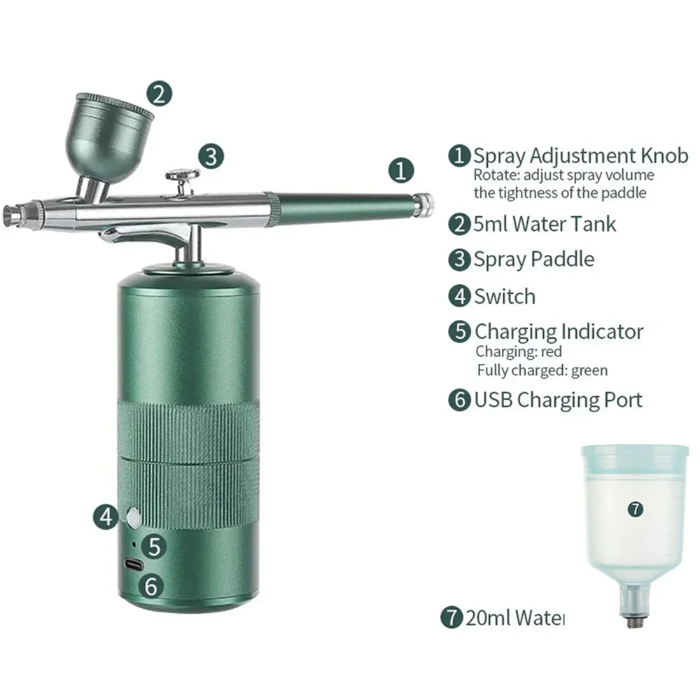 Nano Oxygen Injector Injector Multifunctional Home Spray Tattoo Spray Gun Facial Humidifier USB Water Refill Device