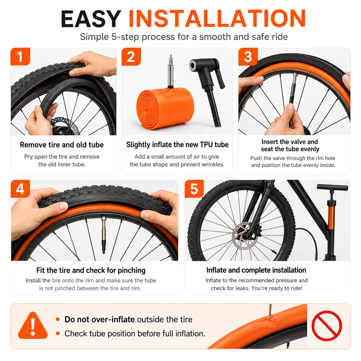 PINMOAP 1/2/5/10PCS Mountain Bike Inner Tube 26/27.5/29'' Butyl Rubber Mtb Bicycle Tire Tube Cycling Spare Replacement Kit view 6