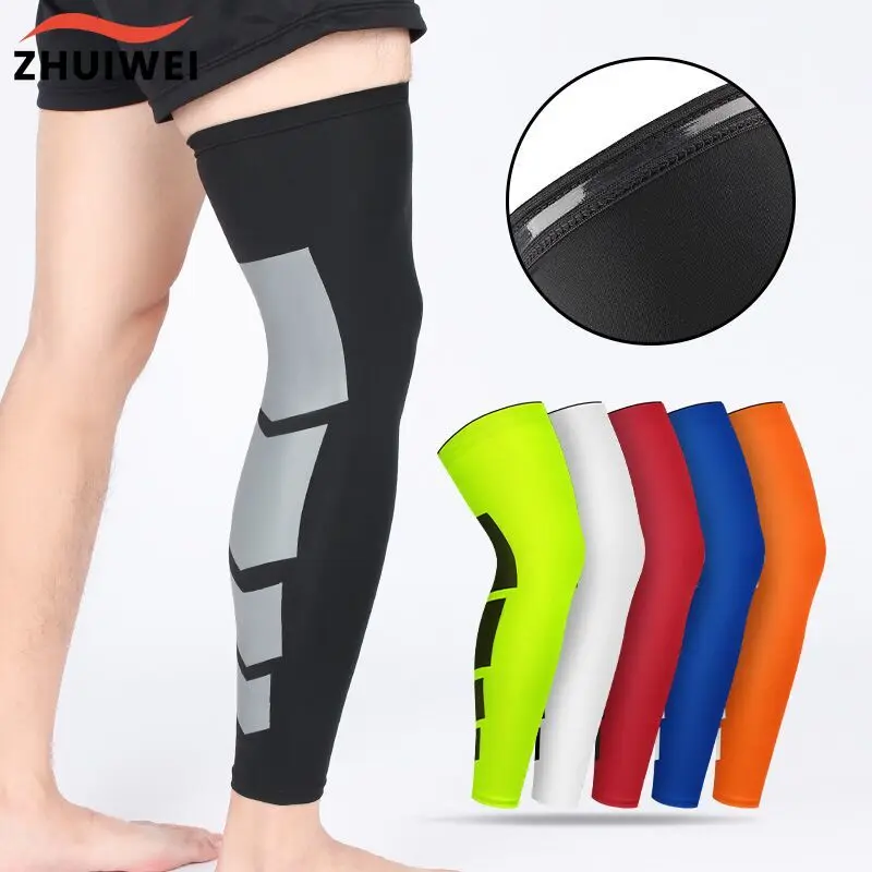 1Pcs Full Long Leg Compression Sleeves, Thigh High Stocking Support for Thigh Calf Knee, Running, Basketball, Cycling, Gym