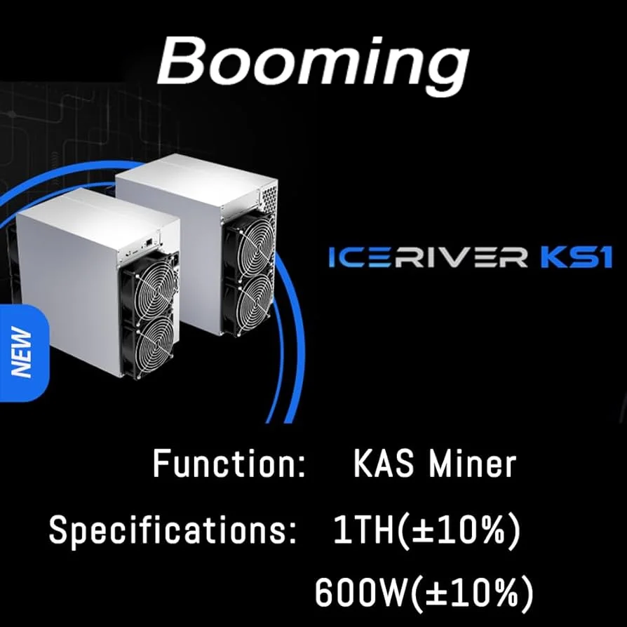 2024 iceriver kas verwendet ks1 1t Eis fluss kaspa ks1 asic Bergmann 1./s ± 10% 600w 1000gh Hashrate 1. mit Netzteil