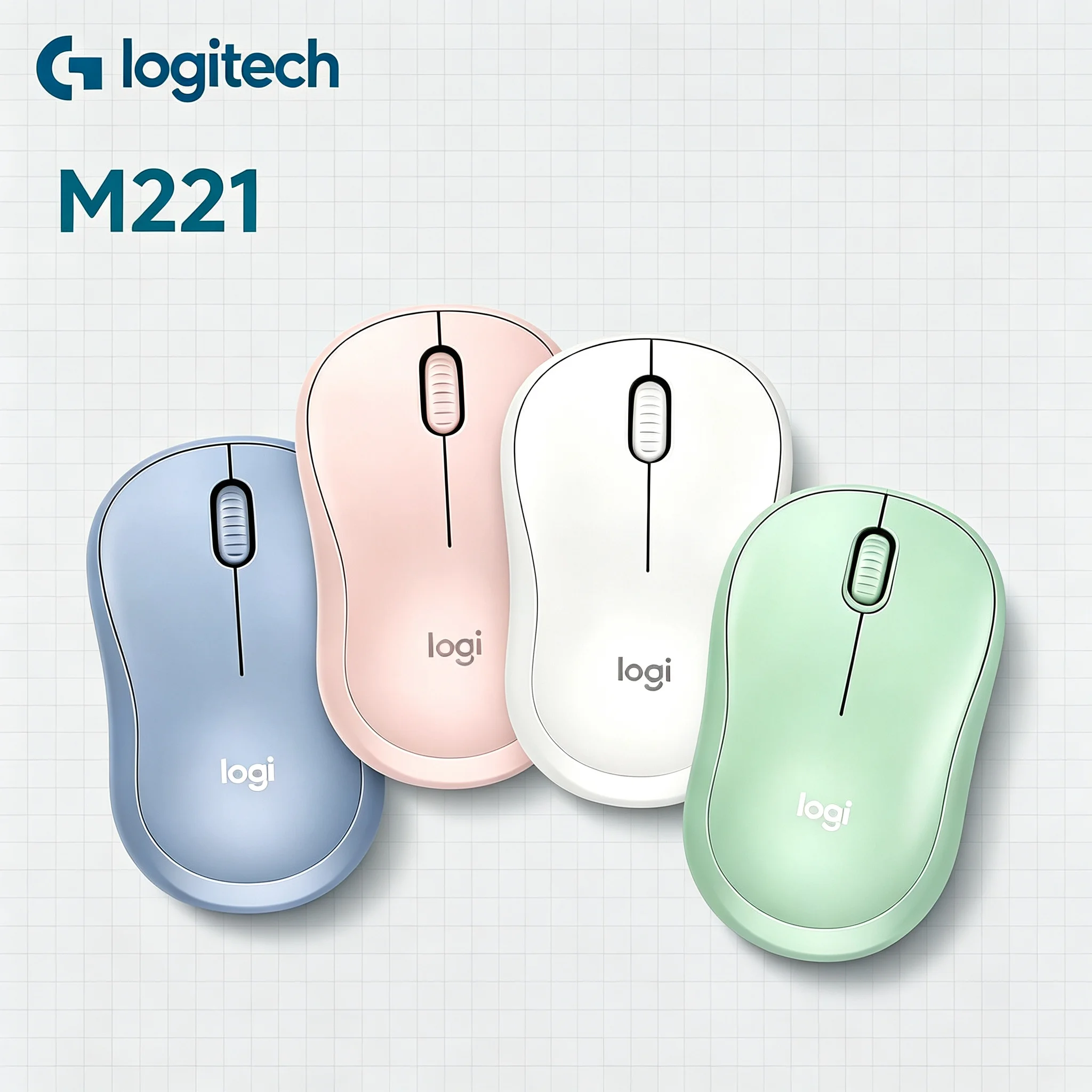 Logitech M221 Wireless Silent Mouse Multiple Cute Colors Optical Mice for Office