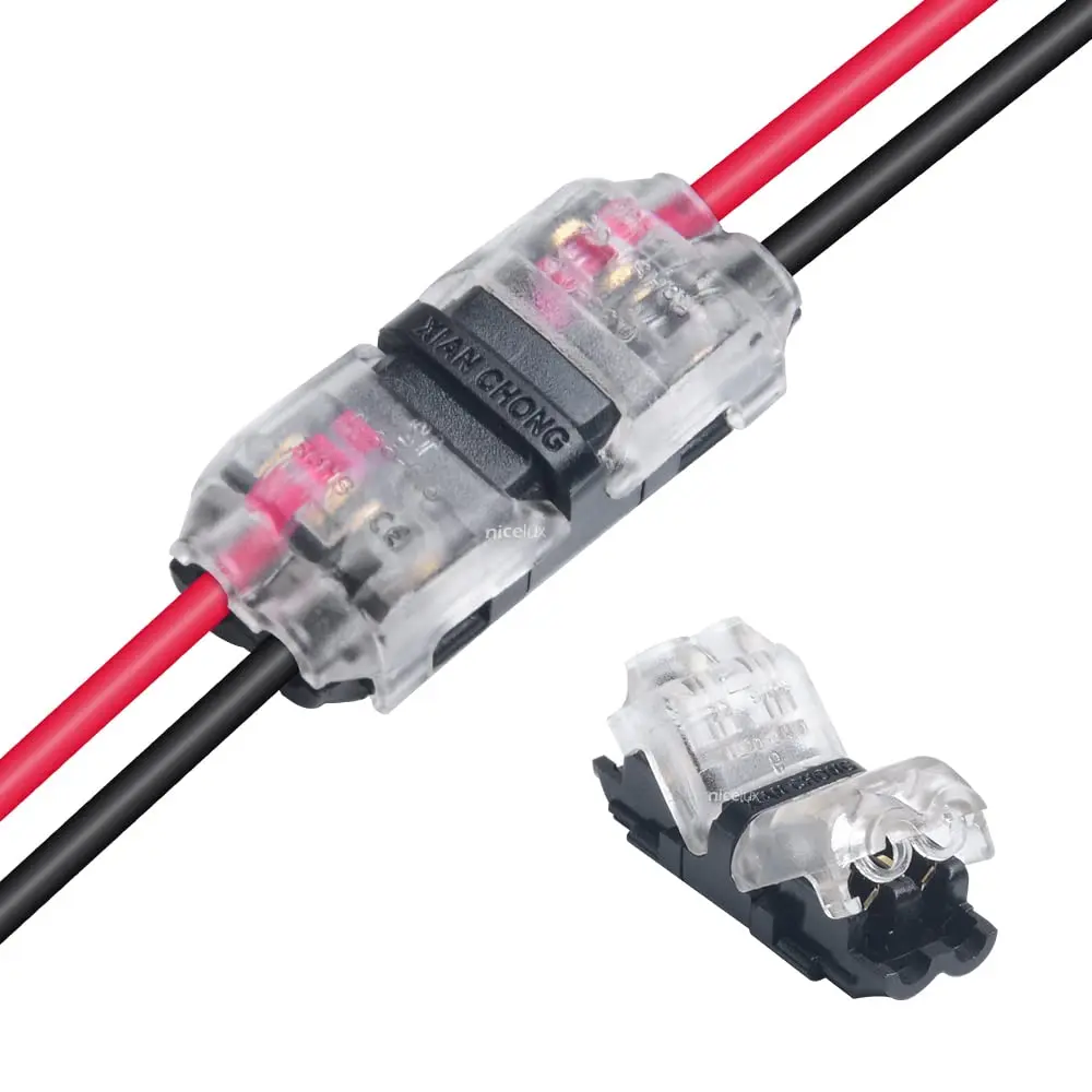 

20/40 шт. Разъемные LED-коннекторы для проводов, 2-контактные, 2-позиционные, универсальные компактные клеммы, без зачистки проводов для быстрой электропроводки