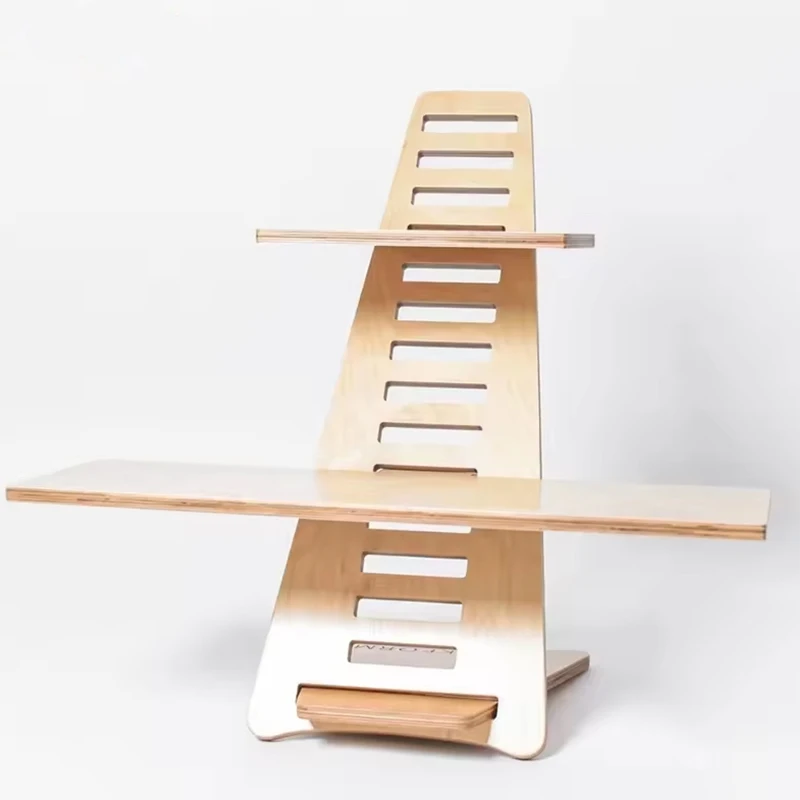 

Конвертер для стола, регулируемая высота, без винта, простая сборка, фанерная подставка для ноутбука, эргономичный стол для ноутбука