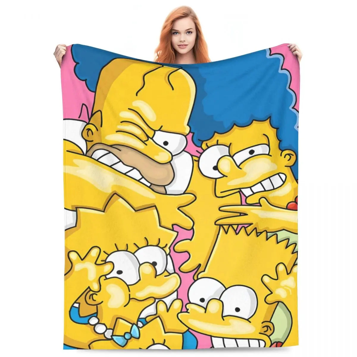 Super Soft Blanket Travel Office The Simpsons Characters Throw Blanket Flannel Bedspread For Couch Chair Novelty Sofa Bed Cover