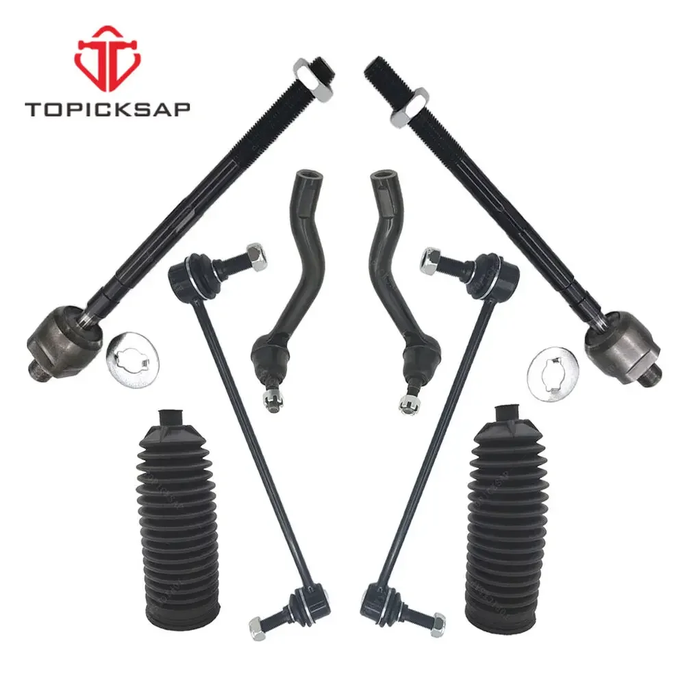 TOPICKSAP 8Pcs Inner/Outer Tie Rod Boot & Sway Bar Link Kit for Nissan Maxima 2009-2014 Suspension D8640JA00A ES800357 ES800358