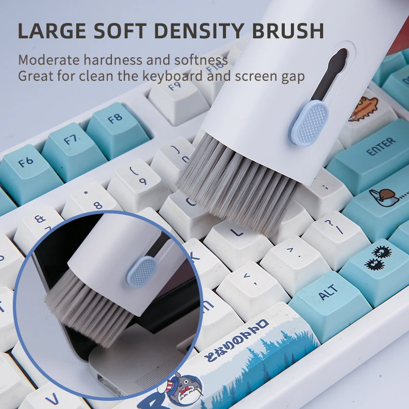7-In-1 Computer Toetsenbord Reinigingsset Voor Airpods Pro Pro2 1 2 3 Schonere Tools Bluetooth Oortelefoon Schone Borstel Pen Sleutelkap Trekker