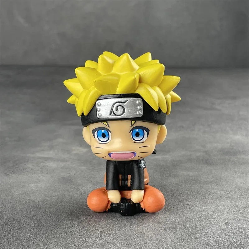 Bandai Huoying Hand-made Sitting Posture Naruto Kakashi Sasuke Skunk Car Ornaments Blind Box Anime Model