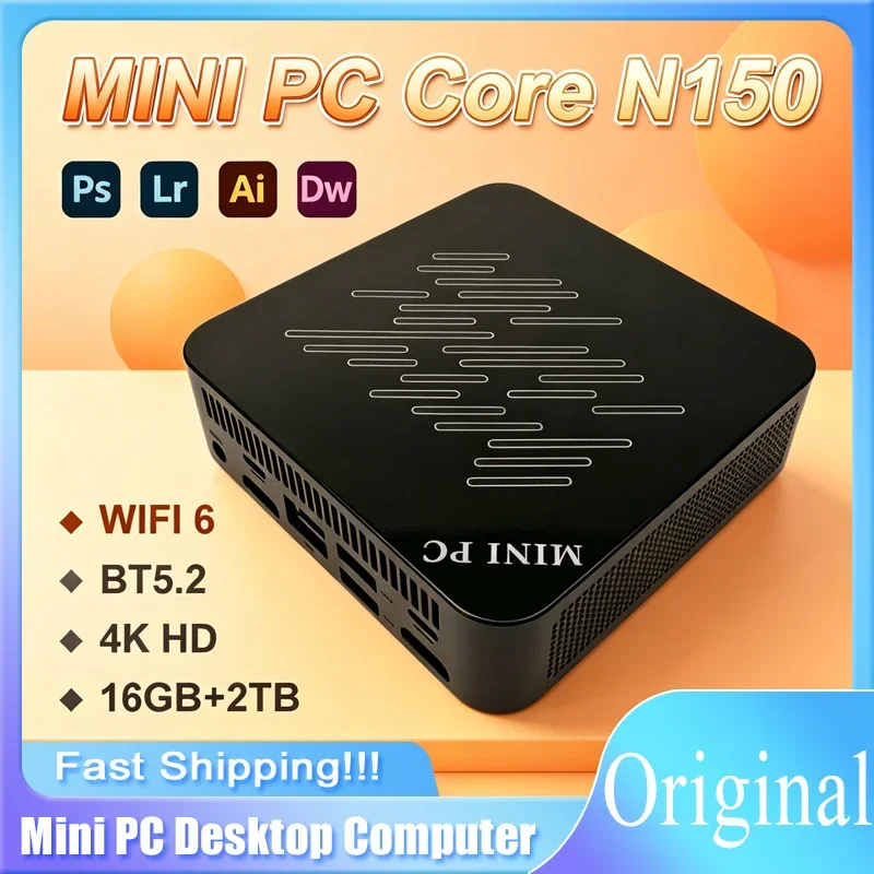 Windows 11 Mini PC Core N150 16GB+2TB SSD Ultra Small Desktop Computer WIFI 6 Bluetooth Mini Computer For Business Home Game