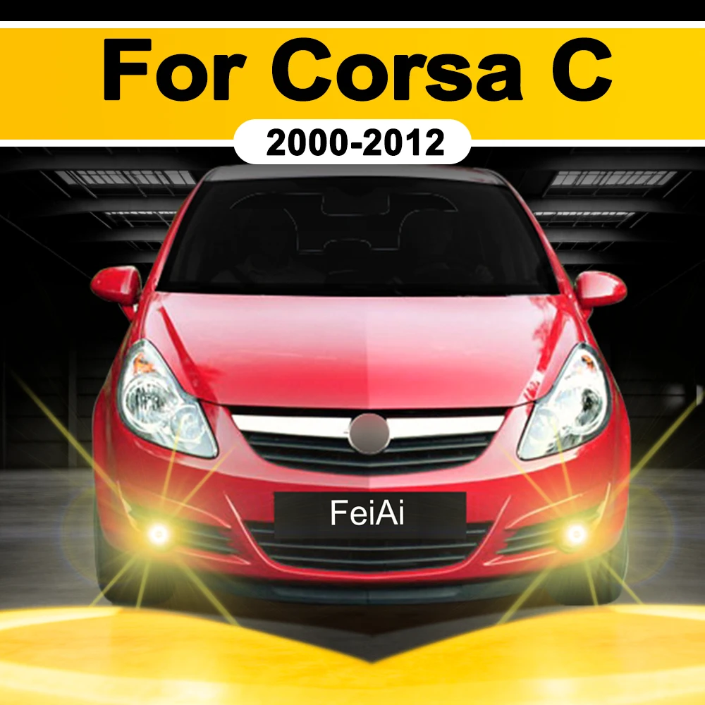 

Светодиодные противотуманные фары H3 желтого цвета для Opel Corsa C, аксессуары, суперяркие светодиодные противотуманки для автомобиля 2000-2006, 2007, 2008, 2009, 2010, 2011, 2012 годов выпуска
