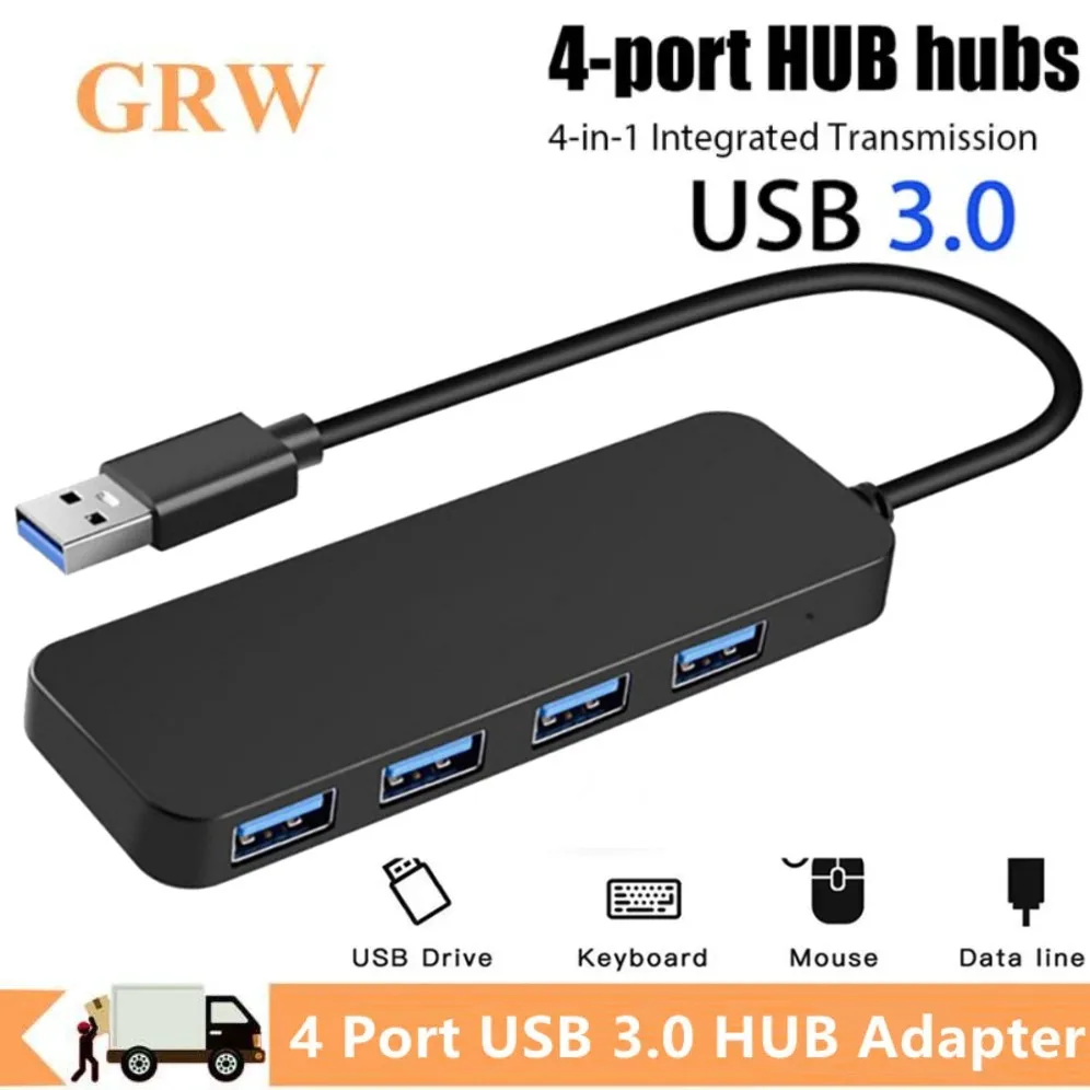 USB Hub USB Splitter Multiport USB 3.0 Hub Port Expander Fast Data Transfer 4 Port Windows PC Mac Printer Mobile HDD for Laptop