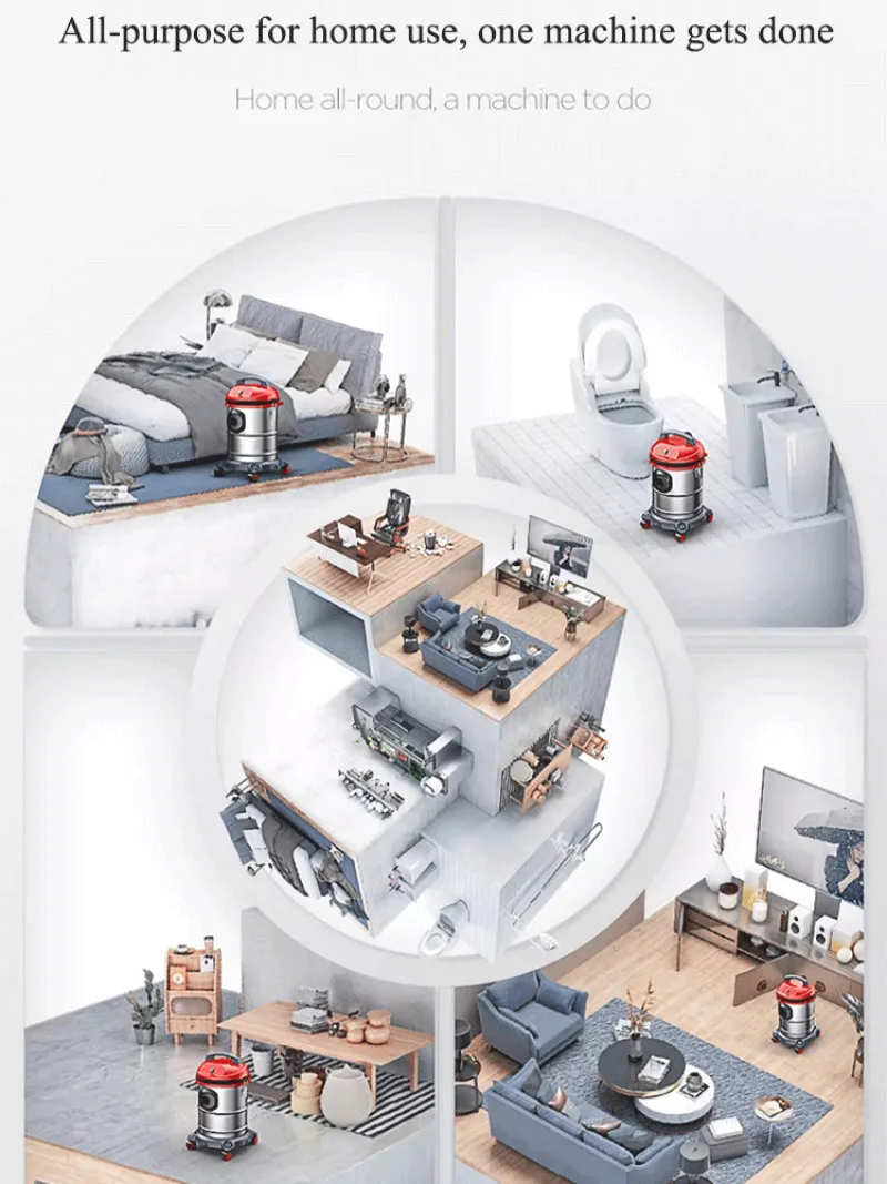 Home Small Vacuum Cleaner Multi-Function Big Suction Dust Collector Dry Blowing Super Power Strong Handheld Wet/dry Vacuum Clean