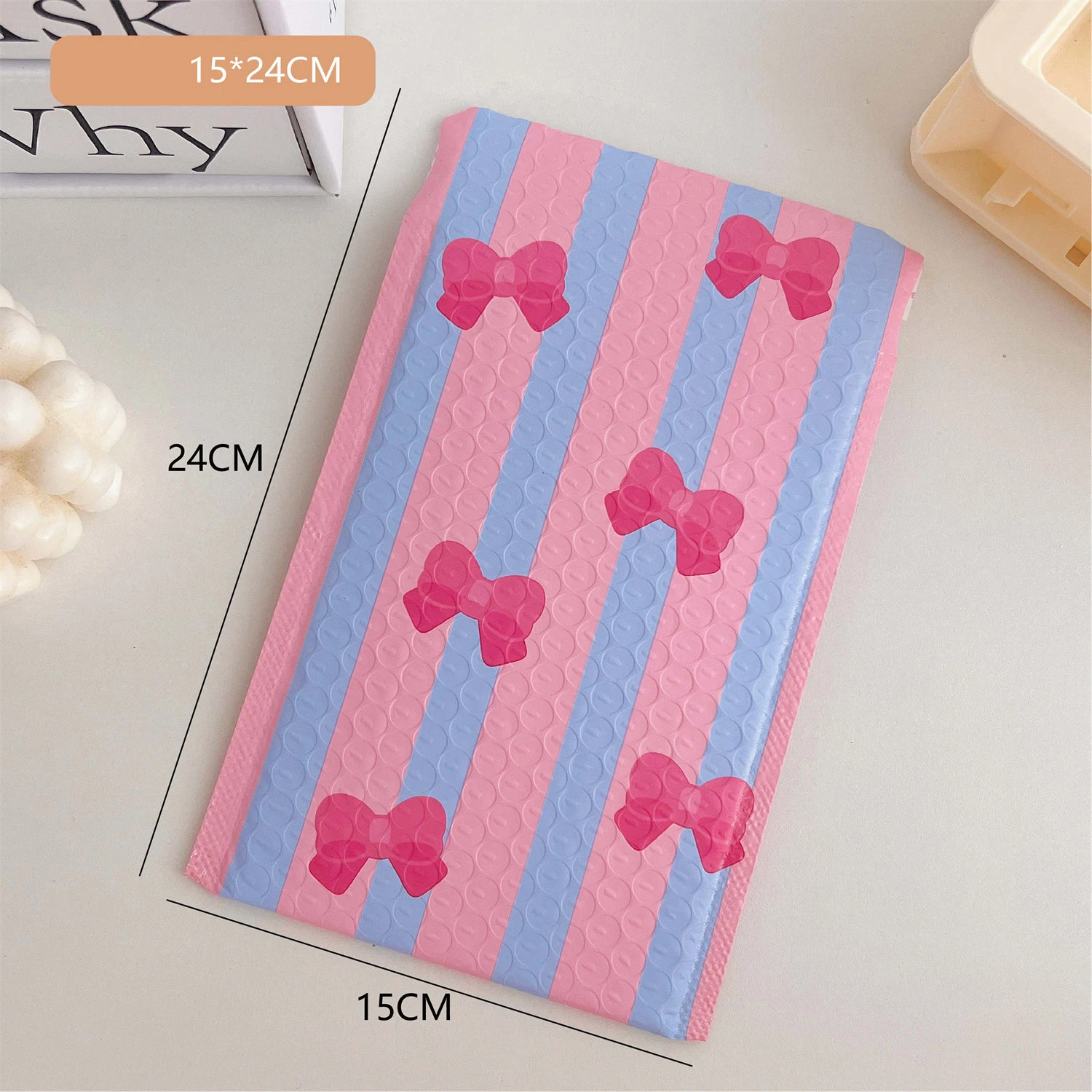 Imagem -06 - Pink Bow Bubble Mailer Acolchoado Self Seal Shipping Bolsa Envelopes para Embalagem de Presente 10 Pcs