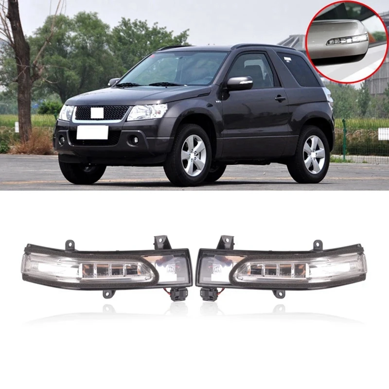 Car Rearview Mirror LED Turn Light Indicator For Suzuki Grand Vitara Side Mirror Rear View Mirror Turn Signal Lamp