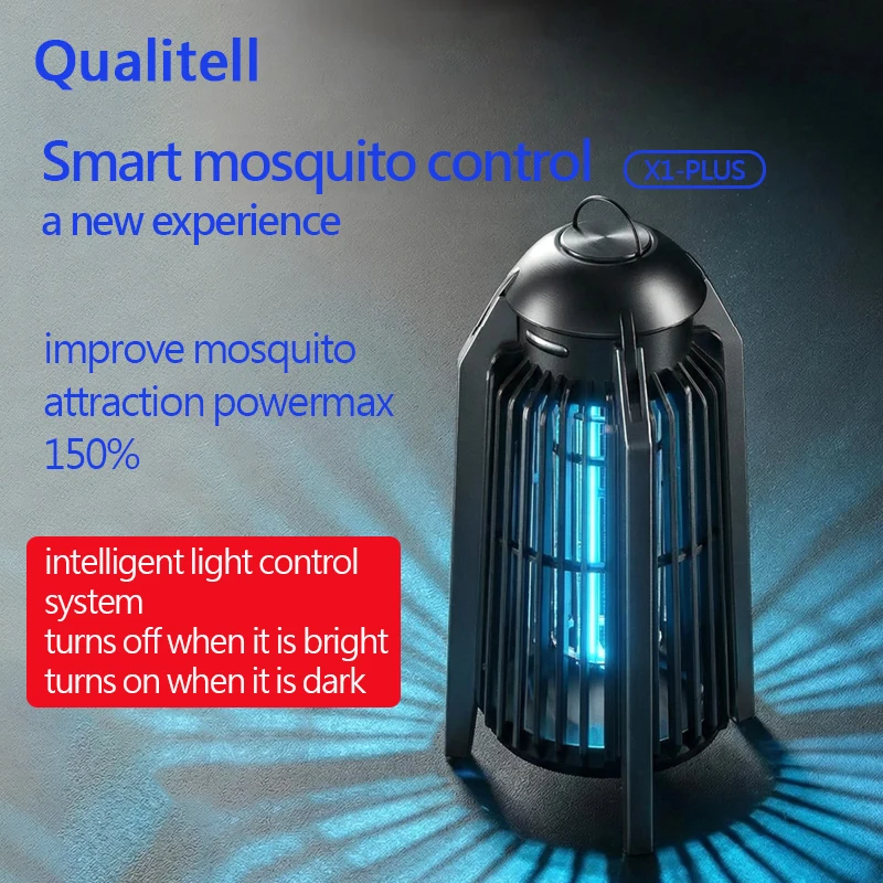 Qualitell X1PLUS Mosquito Killer Lamp intelligent light sensing for courtyard and household use, automatic mosquito repeller