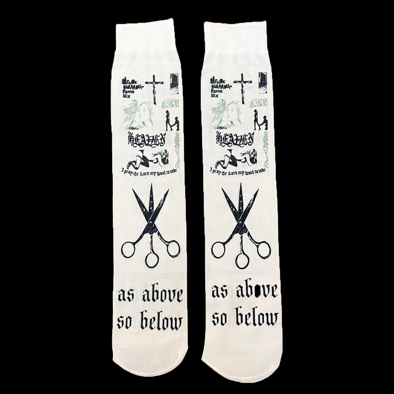 

Emo girls Y2k Style Punk Gothic Fashion Retro Printing Cute girls Streetwear Kawaii Cute white print Women Socks stocking