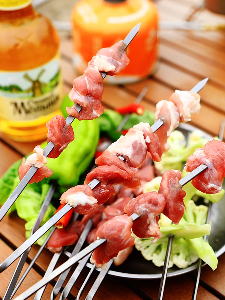 New Arrival 5pack High Quality Pure Titanium  Barbecue Skewer Camping BBQ Tool