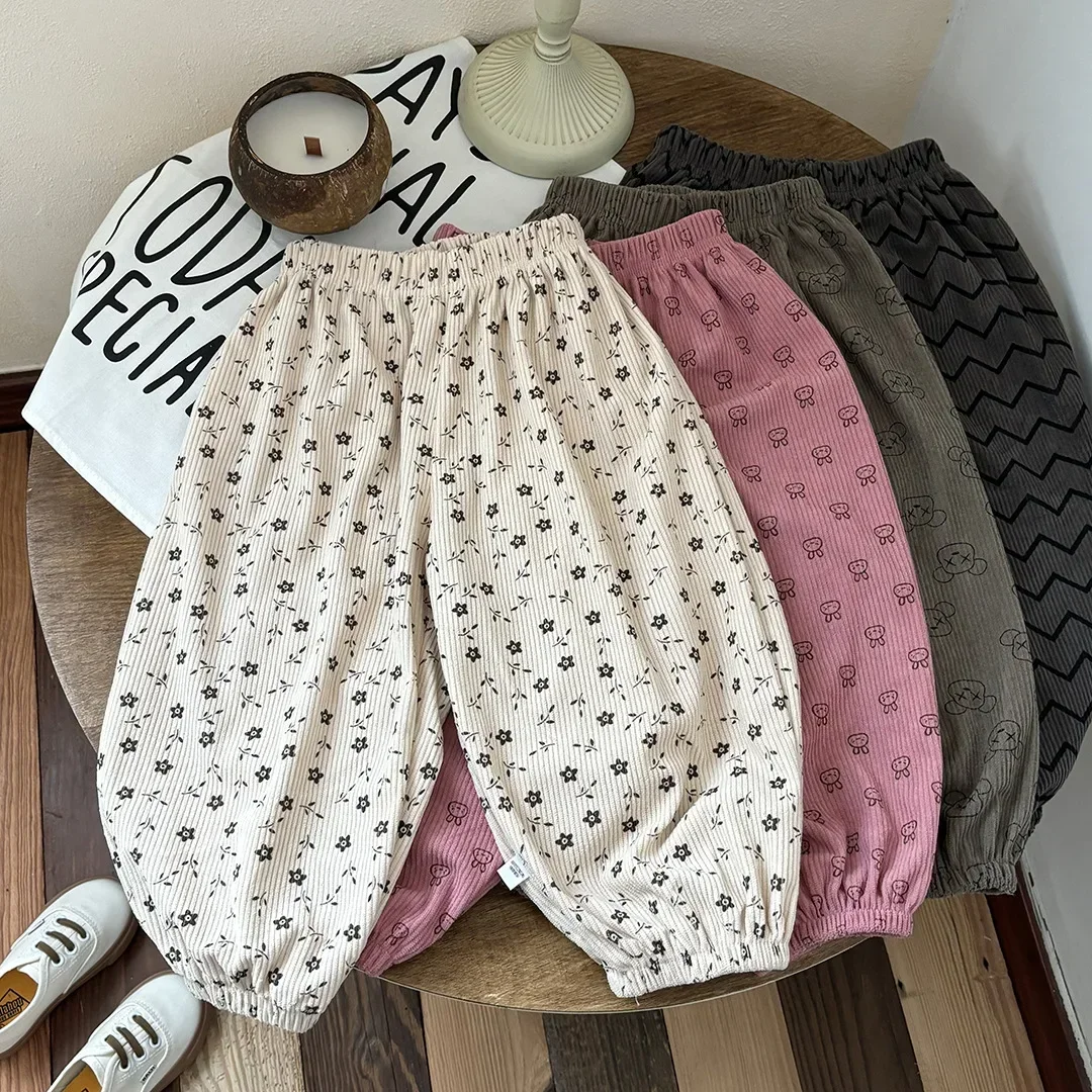 2026 Herbst- und Winter-Cord-Sporthose, Koreanischer Harem-Stil, Trendiger Cartoon-Jacquard, Klasse A, Ohne Fluoreszenzmittel – Detail 3