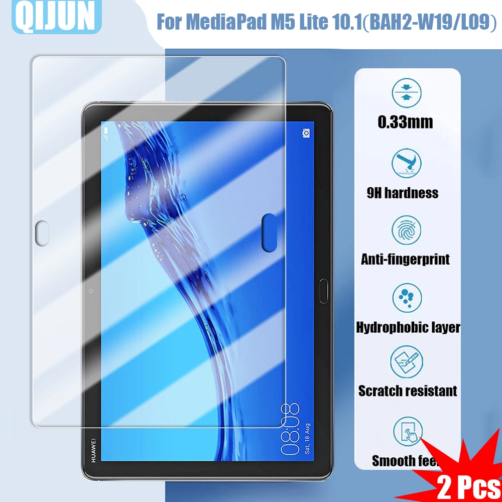 

Tablet Tempered glass film For Huawei MediaPad M5 Lite 10.1" Explosion proof and scratch resistant waterpro 2 Pcs BAH2-W19 L09