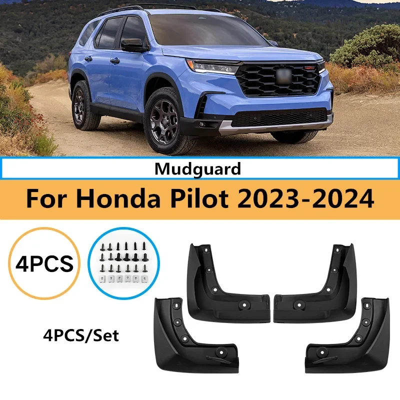 4Pcs/Set Front Rear Splash Fender Mudflap Mudguards Guards Mud Flaps For Honda Pilot 2023 2024