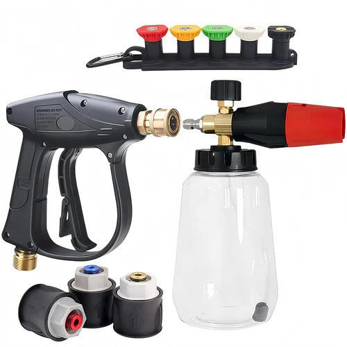Kit de cañón de espuma y pistola de lavadora de alta presión, conexión rápida de 1/4"" con adaptador M22-14 para lavadora Karcher K/Nilfisk/Bosch