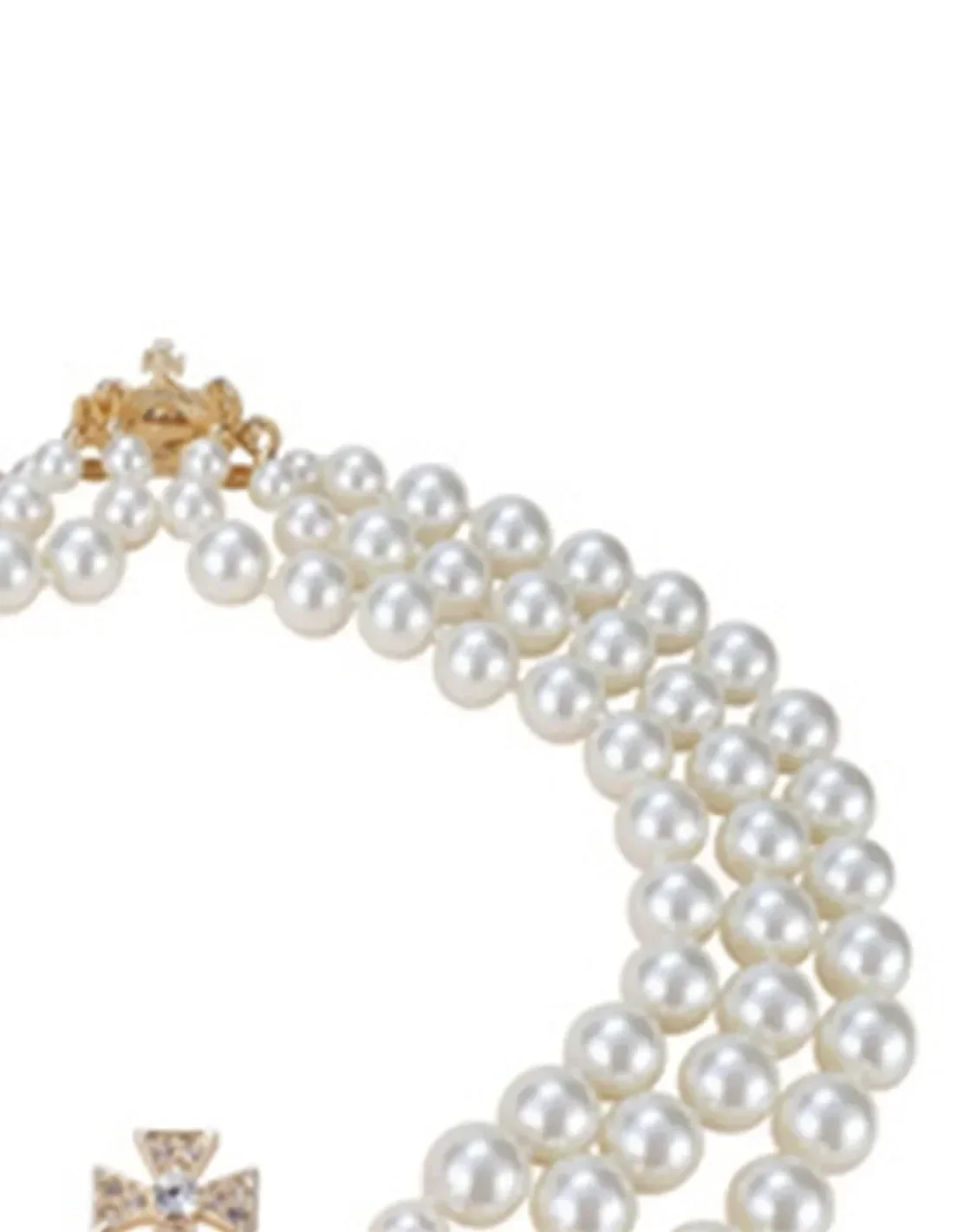 2British Jewelry Three Layer Pearl Saturn Full Diamond Necklace Women's Bridal Party Luxury Jewelry