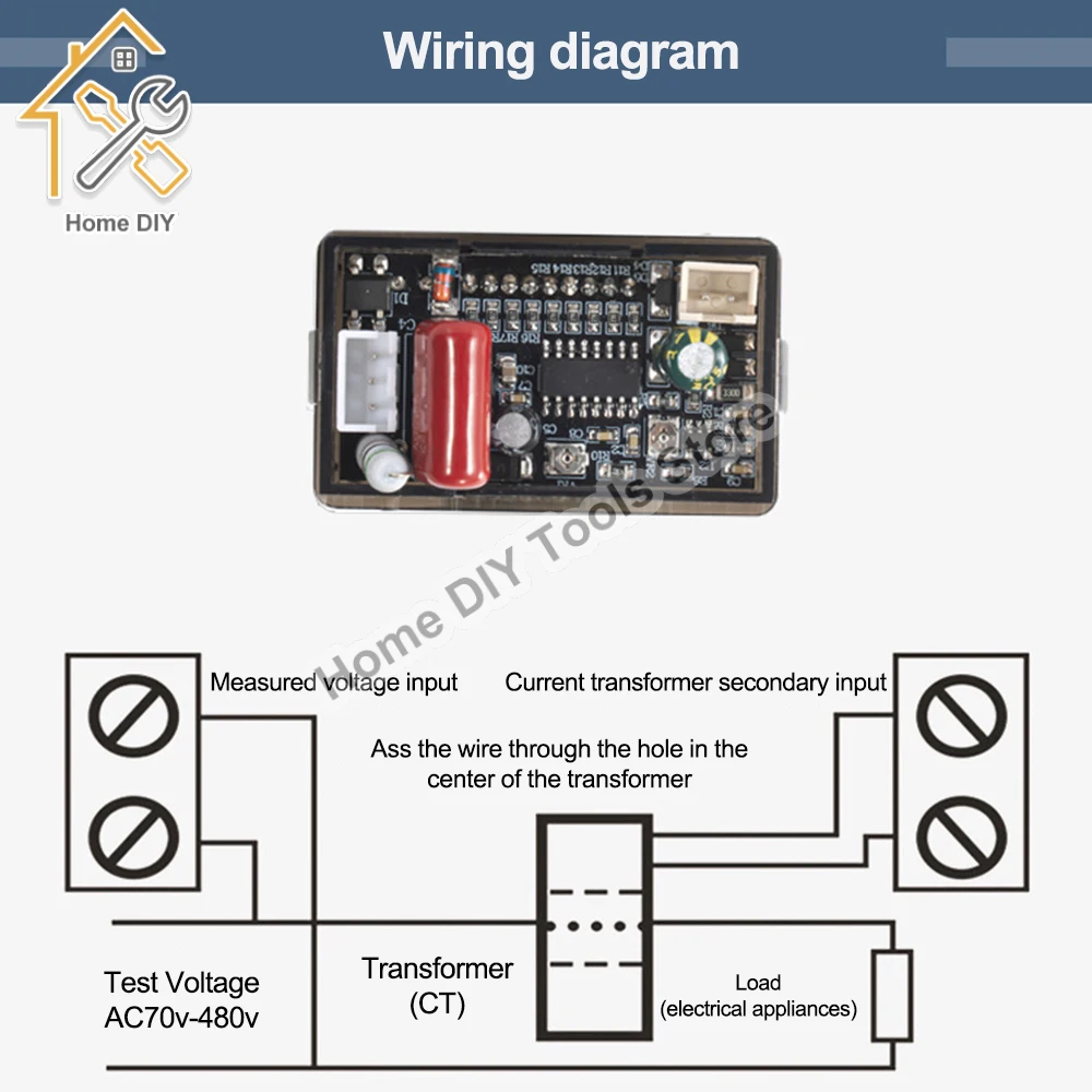 AC 70-480V 10A/100A Digital Voltmeter Ammeter 0.56\